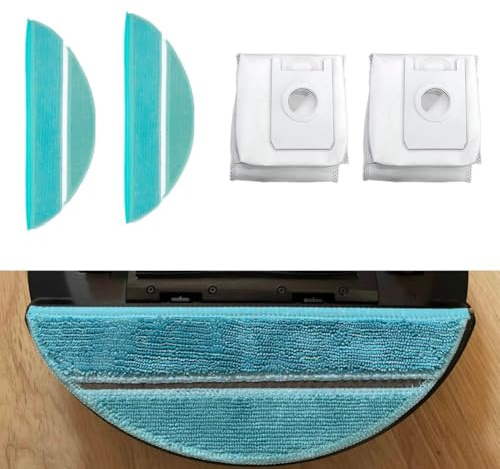 Bolsas de polvo para Conga 2290, paquete de 2 bolsas desechables para aspiradora con paños de fregona, piezas de repuesto de filtro de doble capa