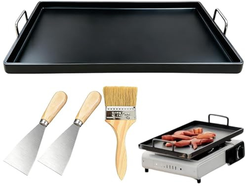 Padella per griglia, pentole rettangolari antiaderenti Piastra per griglia - Padella multifunzionale in ghisa per barbecue Campeggio Ristorante per interni all'aperto Tailgating Cucina Pancake Pane
