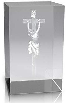 VIP-LASER 3D Glaskristall XL Jesus am Kreuz I.N.R.I
