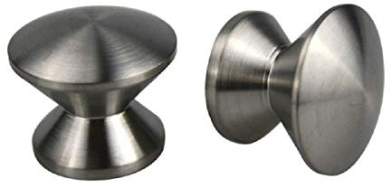 Technik Team Möbelknopf Schubladenknopf Schrankknopf - massiv Edelstahl - matt gebürstet - Durchmesser 32 mm Möbelknauf Küchenknopf