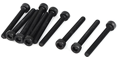 sourcing map 10 Stück M3 x 25mm Gewinde 0.5mm Steigung Sechskantschraube Maschinen Innensechskant Schrauben Zylinderkopfschrauben Schwarz