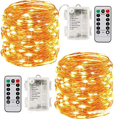 LED String Lights, [2 Packs] 10M 100 LED String Lights, IP65 Waterproof String Lights for Indoor and Outdoor Use for Festive Christmas Decorations (Warm White)