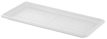 vasar Sottovaso Rettangolare in plastica Giove Colore Bianco Perla cm 92x37x5,2