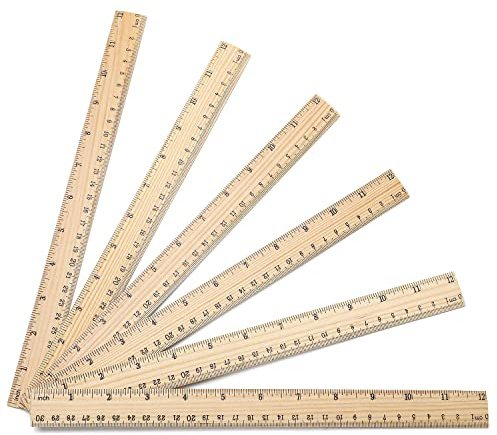 10 Pack Wooden Ruler 12 Inch Rulers Bulk Wood Measuring Ruler Office Ruler 2 Scale