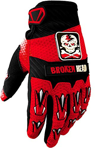 Broken Head MX-Handschuhe Faustschlag - Motorrad-Handschuhe Für Motocross, Enduro, Mountainbike - Rot - Größe XL
