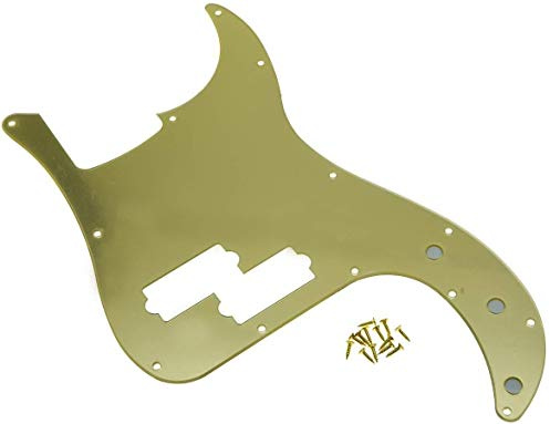 Dopro 13-Loch-Präzisionsbass-Schlagbrett, PB P-Bass-Kratzplatte für USA/mexikanischen Fender Precision Bass, Gold-Spiegel