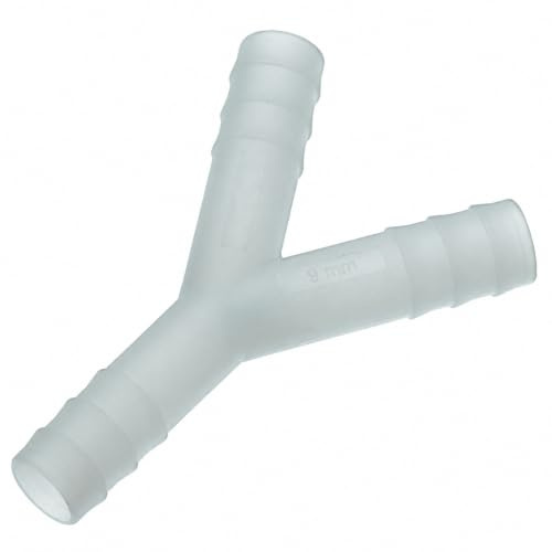 Fittingteile - Y-Schlauchverbinder aus Kunststoff PVDF für Lebensmittel bis 10 bar (Ausführung: Y-Verbinder - Schlauch Ø innen: 9 mm)