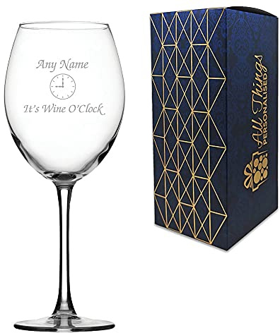 Personalised Engraved Novelty 19oz Enoteca Wine Glass, Name - its Wine Oclock