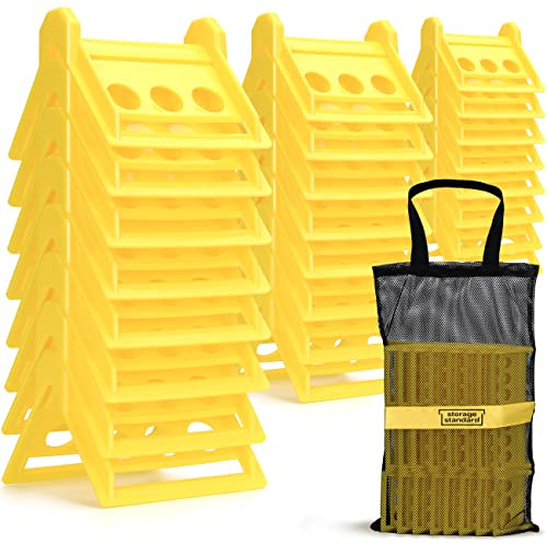 24 Pack Edge Corner Protector With Carrying Case for Flatbed Cargo Load Truck Shipping - 4'' x 6'' Winch Ratchet Straps Plastic Protectors Yellow