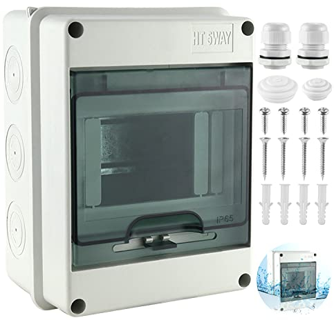 Quadro Elettrico Esterno 5 Moduli, Scatola Derivazione Esterna Stagna Ip65 Plastica ABS Superficie Scatola Elettrica da Parete Copri Quadri Elettrici Installazione in Giardino o in Altre Aree