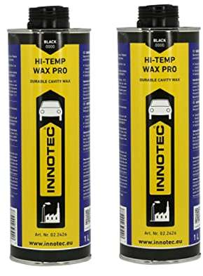 2 Stück Innotec Hi-Temp Wax Dry Schwarz - Next Level Konservierung für Automotive & Industrie - Idealer Unterbodenschutz und Hohlraumkonservierung - Rostschutzmittel für Fahrzeuge - 1 Liter Dose