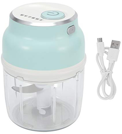 BORDSTRACT Picador De Ajo Eléctrico, MDS2 Mini Procesador De Alimentos Eléctrico Portátil, Licuadora De Carne Vegetal Recargable Por USB Para Nueces, Chile, Cebolla, Carne Picada Y Especias, 230 Ml