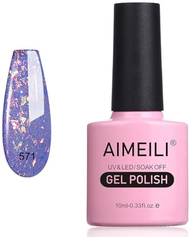 AIMEILI Gel Nagellack Mit Glitzerpartikel Soak Off UV LED Transparent Luminous Sparkle Glitter Flakes - (571) 10ml