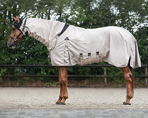 QHP Eczema - Manta con capucha (100 cm, beige)