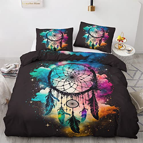GEDAEUBA Sommer Bettwäsche 140x200 Traumfänger - Bettbezug 140x200 2er Set, Wendebettwäsche und Kissenbezug 70x90, Weiche & Angenehme & Atmungsaktive Mikrofaser Bettwäsche-Sets mit Reißverschluss