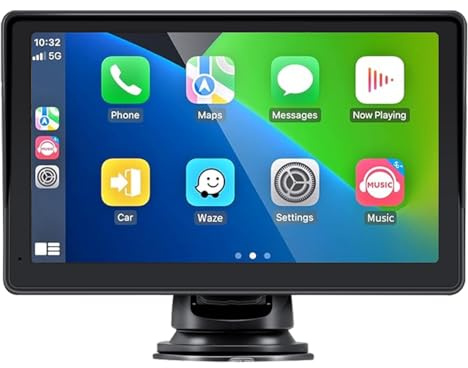 Autoradio Portable à écran Tactile de 7 Pouces, 1080P, stéréo avec CarPlay sans Fil, Prise en Charge Automatique Android, Lien Miroir, Image inversée Bluetooth, transmetteur FM, entrée TF/USB/AUX