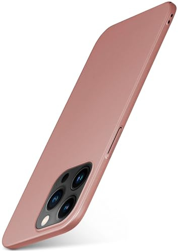 moex für iPhone 15 Pro Hülle Ultra Dünn, Schutzhülle mit erhöhtem Kameraschutz, Slim Cover Hardcase Backcover, Dünnste Handyhülle Minimalistisch Alpha Case, Rosegold