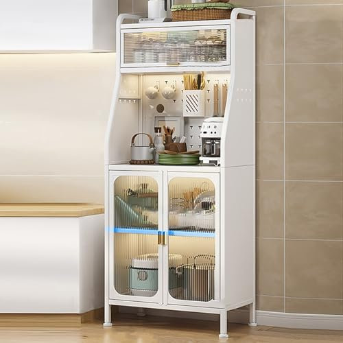 Étagères de Boulanger pour Cuisines avec Rangement, Étagère de Rangement de Cuisine À 5 Niveaux, Armoires de Garde-manger avec Portes Transparentes et Étagères Réglables, pour Cuisine/couloir ( Size :