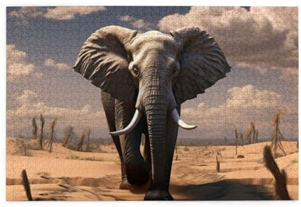 Elefant Druck 1000 Teile Puzzle Premium Holzpuzzle Geschenke Für Erwachsene Familie Hochzeit Abschluss Geschenk Vertikale Version