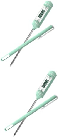 Alipis 2stücke Elektronisches Küchen Und Flüssigkeitsthermometer Mit Präziser Sonde Zur Temperaturmessung Von Wasser Milch Und Lebensmitteln Und Einfach Zu Bedienen