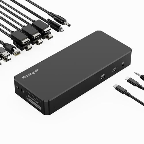 Kensington SD4790-MAC EQ USB-C DisplayLink Triple 4K Docking Station for MacBook with 100W Laptop Charging, 3xHDMI, 3xDisplayPort, Audio, Ethernet, for M1/M2/M3 (K33621NA)