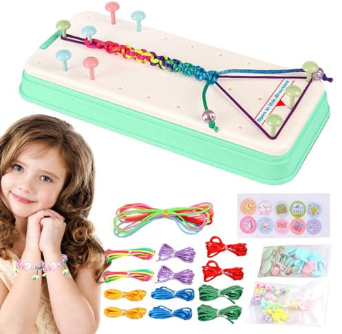 Gvblkq Armbandhersteller-Set – buntes Schmuck-Schnurhersteller-Set, gewebte Freundschaftsarmbänder für Mädchen und, cooles Kunst- und Bastelarmband für Kinder