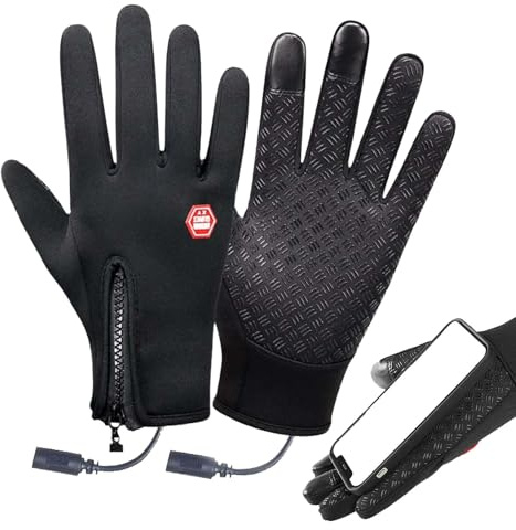 Electric Heated Gloves Portable, Windproof, Warm, Heated, USB Rechargeable | Hand Warmer for Cold Weather Riding, Cold Weather Running, Skiing, Driving, Indoor Activities, Outdoor Activities