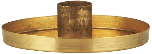 IB Laursen Eleganter Kerzenhalter in Gold - Messing, Ø 9,7 cm, H: 2,5 cm, für Kerzen Ø 2,2 cm, Stimmungsvolle Dekoration