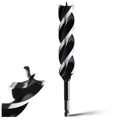 30x230mm Holzbohrer Holzschlangenbohrer für Weichholz, Hartholz mit Zentrierspitze und E 9.5 Schaft