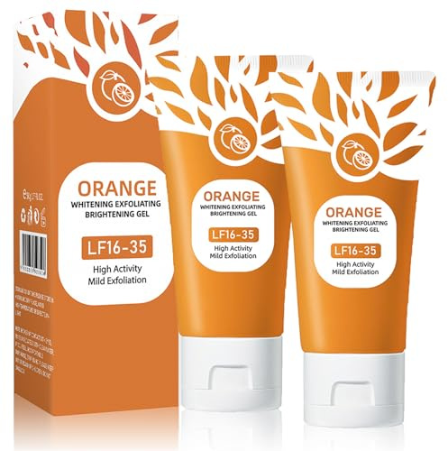 2 PCS Orange Peeling Gel – Gentle Deep Exfoliating Cleanser for Face & Body. Brightens & Softens Skin with Refreshing Orange Bubble Formula