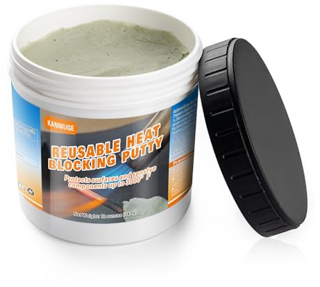 KANNIUGE 12 oz Reusable Heat Blocking Putty, Solder Heat Insulation Clay Protect Up to 3000℉ with Excellent Thermal Insulation, Thermal Absorbing Putty for Welding, Brazing, plumbing & HVAC