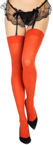 Opaque Stockings 40 Denier Plain Top by Sentelegi – Sizes S-XL – Women's Soft & Durable Stockings (UK, Alpha, L, Regular, Regular, Orange)