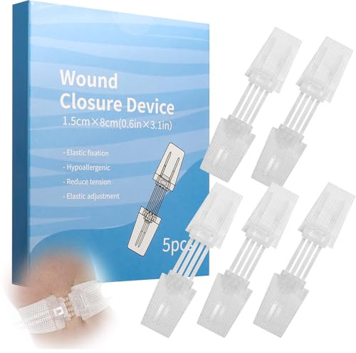 Wound Closures Strips Staple Plasters Pack of 5 Adhesive Bandages Wound Seam Strips for Camping & Outdoor Use