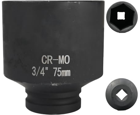Flewdart nuss 75mm 3/4 zoll sechskant, 6 kant sechskant nuss 75 mm 3/4'', ratsche mit nuss, Chrommolybdänstahl, CR-MO (75mm)