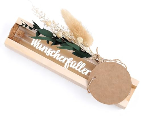 Qwrqwr Geldgeschenk zur Geburtstag Originelle Geschenkverpackung für Geld und Gutscheine Wunscherfüller Box mit Karte und Getrockneten Blumenstrauß für Freunde Hochzeit Festivals