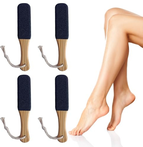 VEGCOO - 4 limas de madera para pies, raspador de pies, piedra pómez para pies de piel dura, removedor de callos de piel muerta, lima profesional para pedicura de pies para baño, salón de pedicura