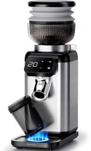 Neretva Molinillo Cafe Electrico, 40 Precisión Molinillo Café Antiestático & Anti Residuos Molinillo de Cafe con Magnético Recolector & LCD Táctil para Espresso/Café de Goteo/Prensa Francesa/Moka
