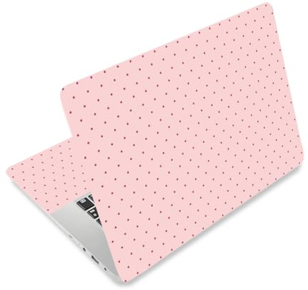 CRAFTYMELODY Autocollant pour Ordinateur Portable en Vinyle PVC avec Citation Protection Imperméable et Résistante aux Rayures Motif à Pois Roses.