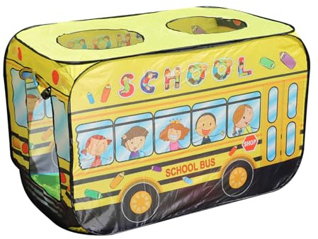 Tält för småbarn - hopfällbart inomhustält i bussform 120 x 90 cm, hus för på | Roliga tält för pojkar och flickor, spelrum, ca