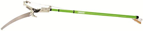 Draper 1.37 to 2.5m Telescopic Tree Pruner | 32 mm diameter Max cutting | 355 mm Curved Pruning saw |Twist and Lock Extendable Garden Tool|Rope Operating Cutting Blade| 33855