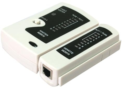 Logilink WZ0010 - Kabeltester für RJ11, RJ12, RJ45 Patch- und Telefonkabel mit Remote Einheit