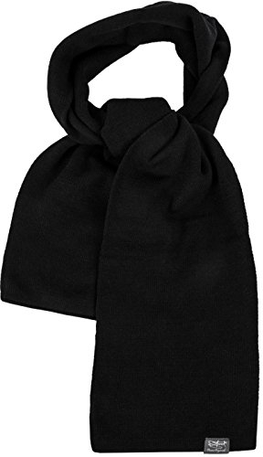 2Stoned Schal Classic Scarf in Schwarz 165 cm lang und 25 cm breit für Herren und Jungen