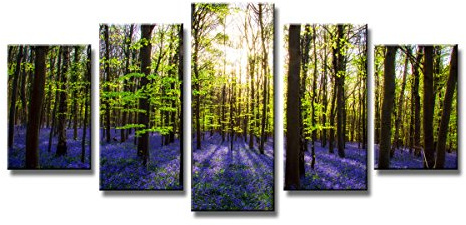 Visario Leinwandbild Lavendel Wald — stimmungsvolles Mega-Wandbild auf Leinwand fertig gerahmt — 200x100 cm 6319