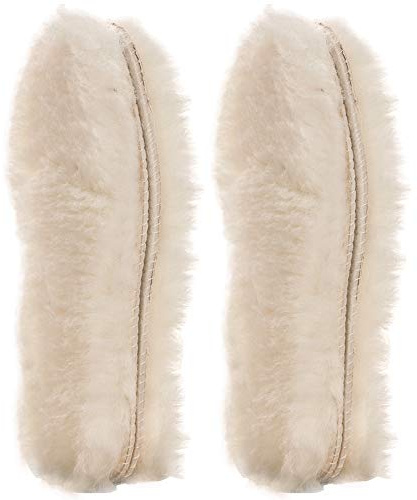 BTHEONE [2 par] Riktiga rena fårskinn lyxiga innersulor fårskinn lammullsblandade mysiga varma fluffiga skosulor | hållbara och fluffiga | perfekta för platta skor, BEIgE, 10