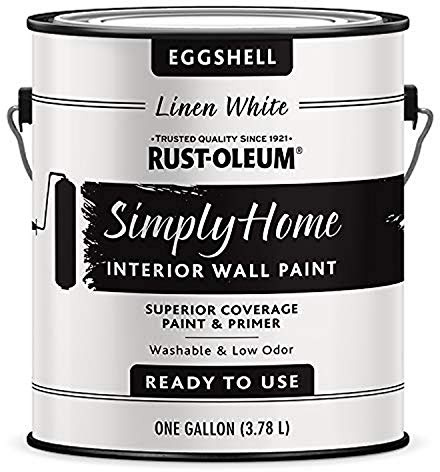 Rust-Oleum Simply Home Interior Wall Paint 343991 - Eggshell Linen White, 1 Gallon