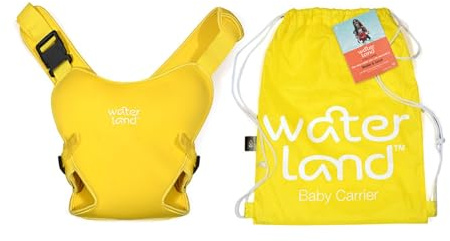 WaterLand Marsupio innovativo seggiolino per acqua e terra, giallo, cinghia toracica impermeabile per bambini con cinghie regolabili, seggiolino leggero per il trasporto per piscina e spiaggia