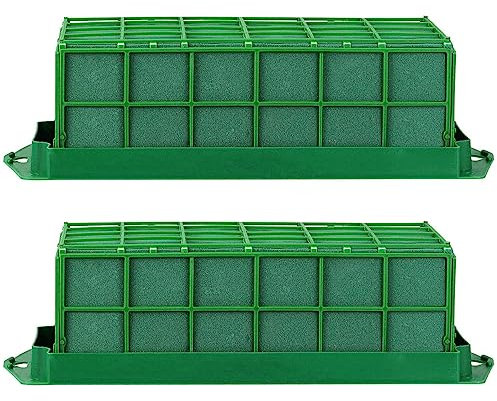 Cliplanyard Foam in Cage, 2Pcs Grid Floral Foam Flower Holder with Floral Foam for Flowers Cage Bowl for Table Centerpiece Floral Arrangement (01)