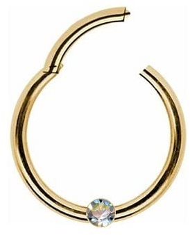Piercing Clicker ECHT GOLD Nasenring Nasenpiercing Scharnier Gelenk Ring Nase Septum Ohr Goldpiercing Goldclicker