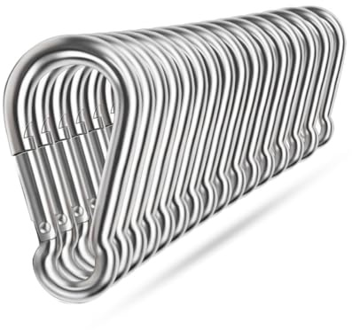 Ekunbuy Karabinerhaken aus 304 Edelstahl,federbelasteter Karabinerhaken | Carabiner,Federklammern, Feuerwehr-Karabiner, Schnalle, Seilverbinder für Camping, Wandern,Zughilfen
