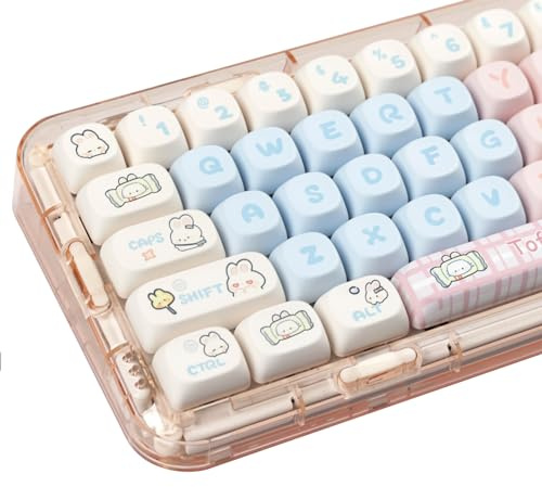 Cute Pink Keycaps, Moa Profile Keycaps, PBT DYE-SUB 139 Tasten Keycap Set für Cherry Mx Gateron Kailh Switch Mechanische Tastatur